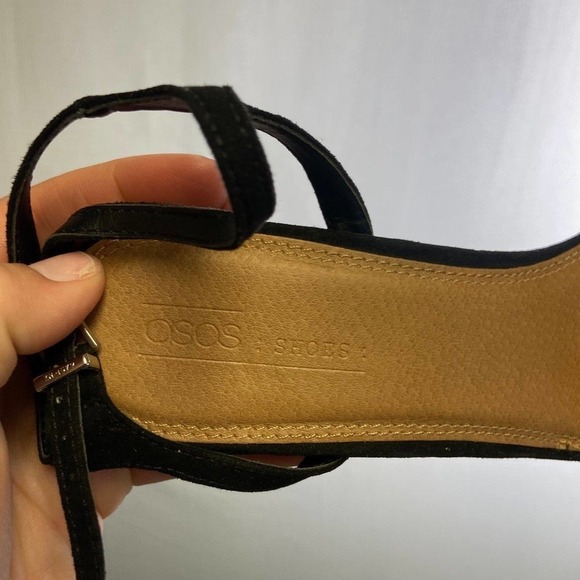 ASOS |‎ Black High Heels Size 9 Suede Womans Strappy - Picture 4 of 5